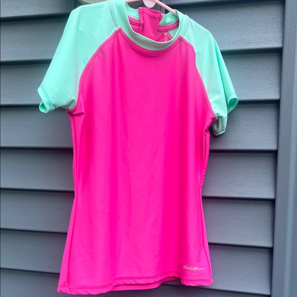 Eddie Bauer Pink and Mint Swim Top